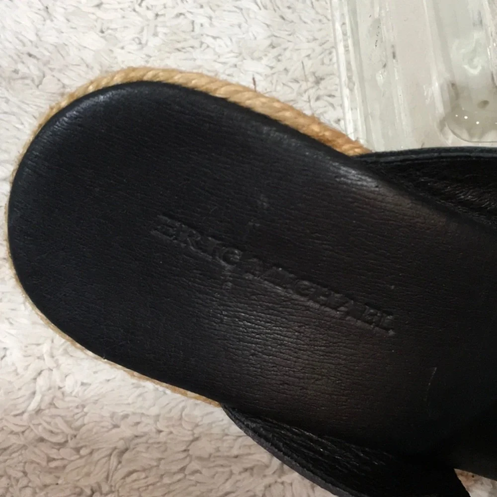 Eric Michael black leather platform wedge